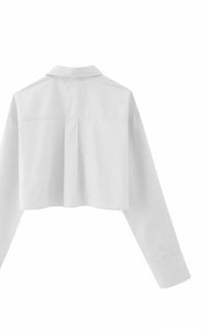 Drop pocket crop blouse